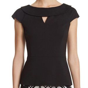 White House Black Market Ponte Bodice Top Black 10
